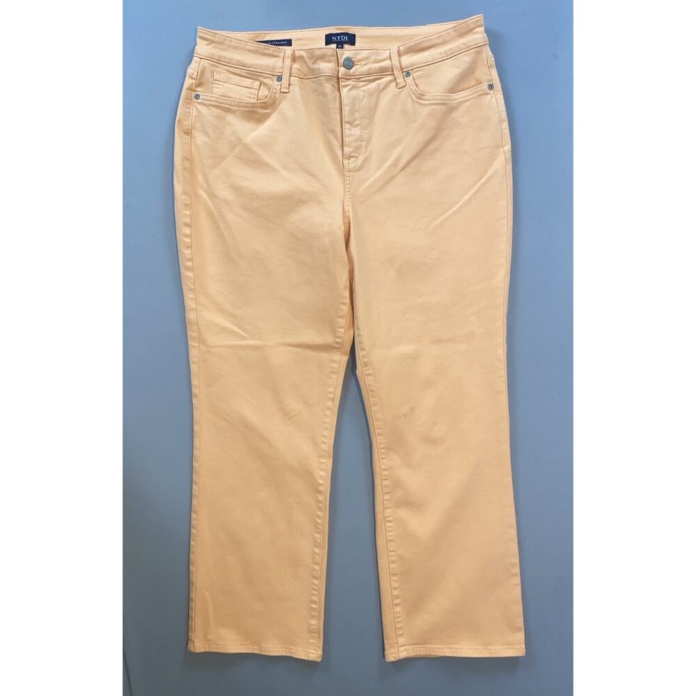 NYDJ Lift/Tuck Marilyn Straight Lightweight Stretch Jeans. Orange, Womens 14 EUC